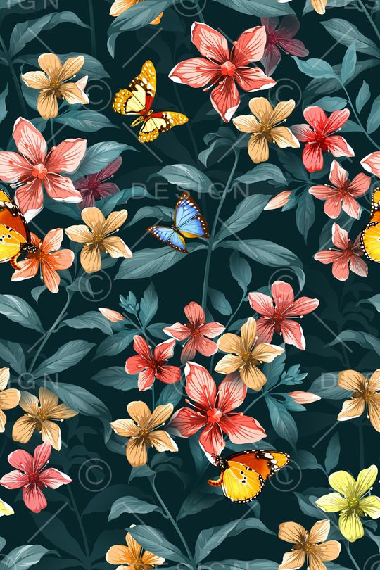 花卉印花华亿平台图片