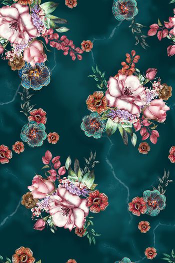 花卉印花华亿平台图片