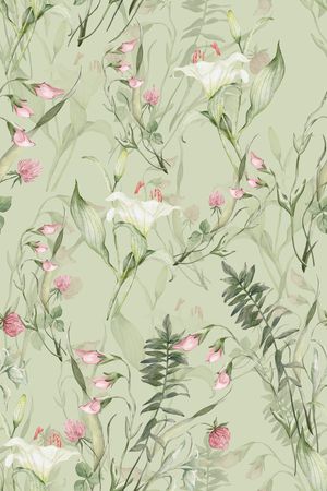 水彩花卉印花华亿平台图片