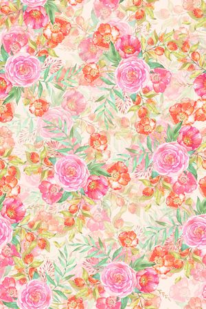 水彩花卉印花华亿平台图片