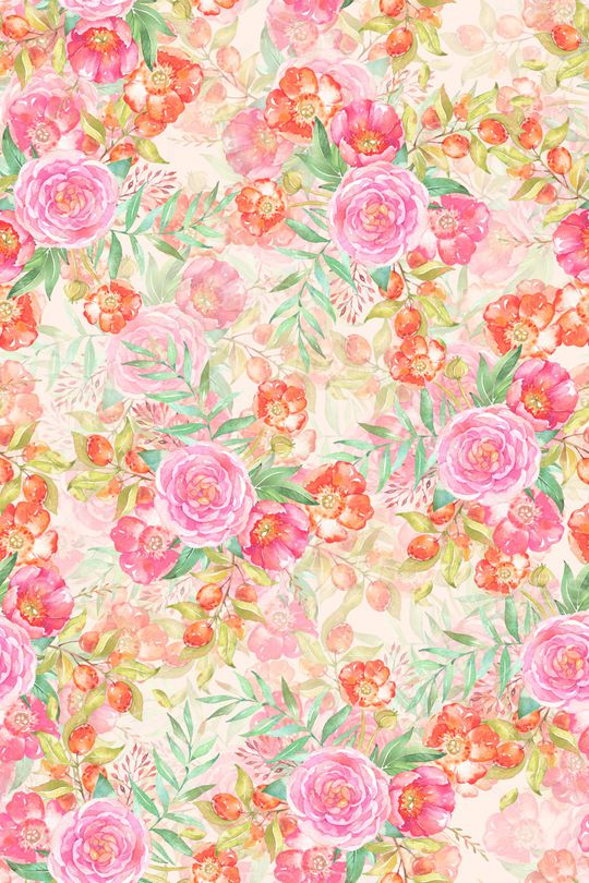 水彩花卉印花华亿平台图片