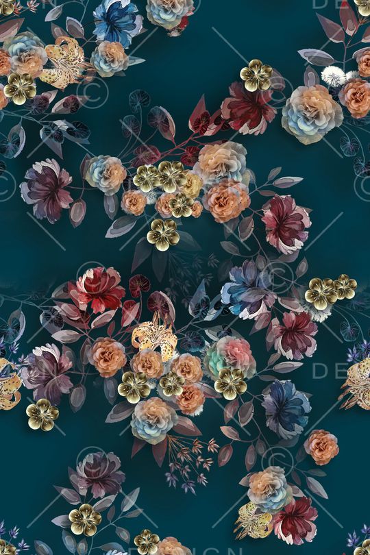 花卉印花华亿平台图片