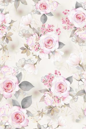 水彩花卉印花华亿平台图片