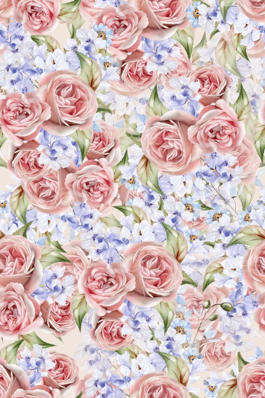 水彩花卉印花华亿平台图片