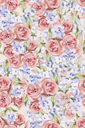 水彩花卉印花华亿平台图片