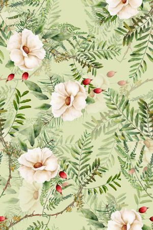 水彩花卉印花华亿平台图片