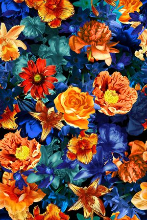 花卉印花华亿平台图片