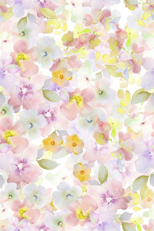 水彩花卉印花华亿平台图片