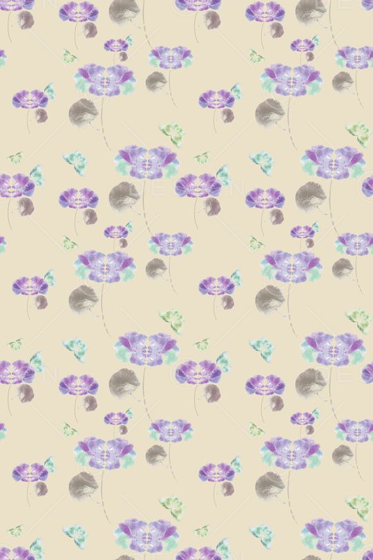 清爽底花卉印花华亿平台图片