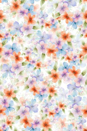 水彩花卉印花华亿平台图片