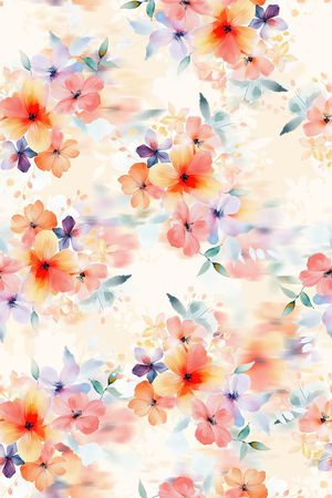 水彩花卉印花华亿平台图片