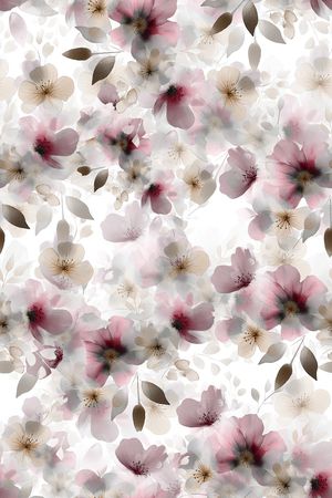 水彩花卉印花华亿平台图片