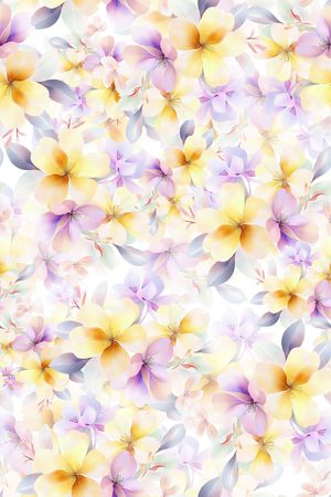 水彩花卉印花华亿平台图片