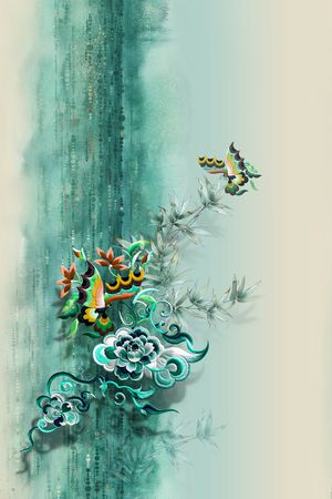 蝴蝶印花华亿平台图片