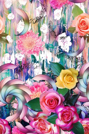 花卉印花华亿平台图片