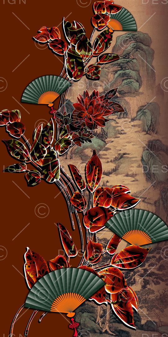 中国风印花华亿平台图片