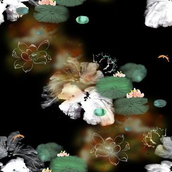 1610048-2025-3-22（幻彩水墨荷花