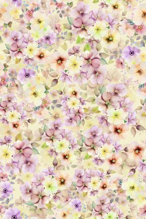 水彩花卉印花华亿平台图片