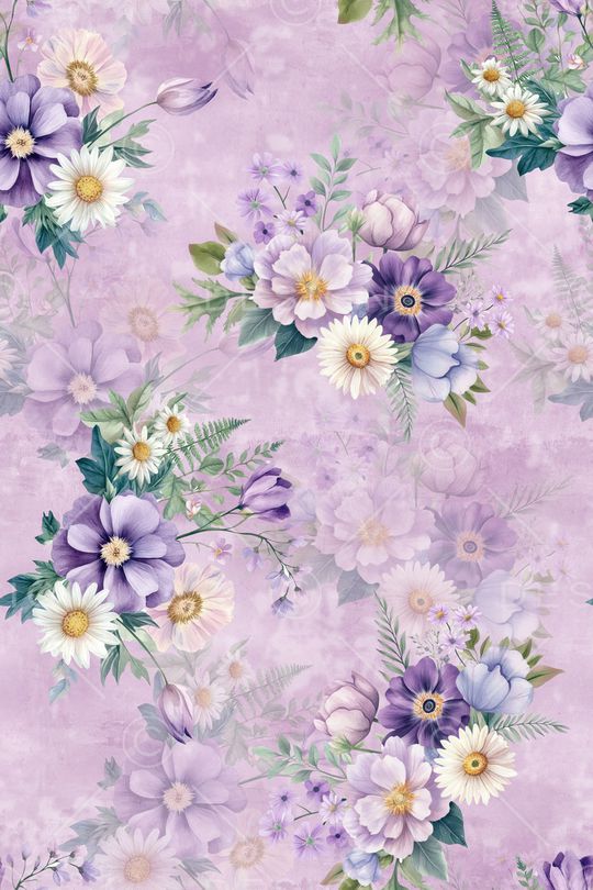 水彩花卉印花华亿平台图片