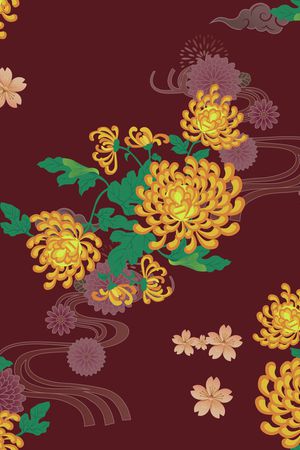 菊花印花华亿平台图片