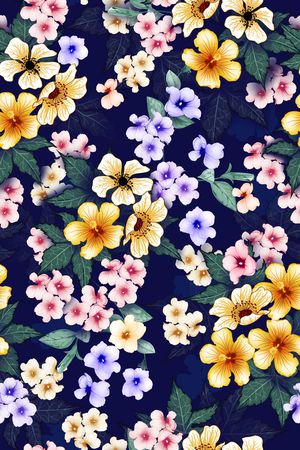 平面花卉印花华亿平台图片