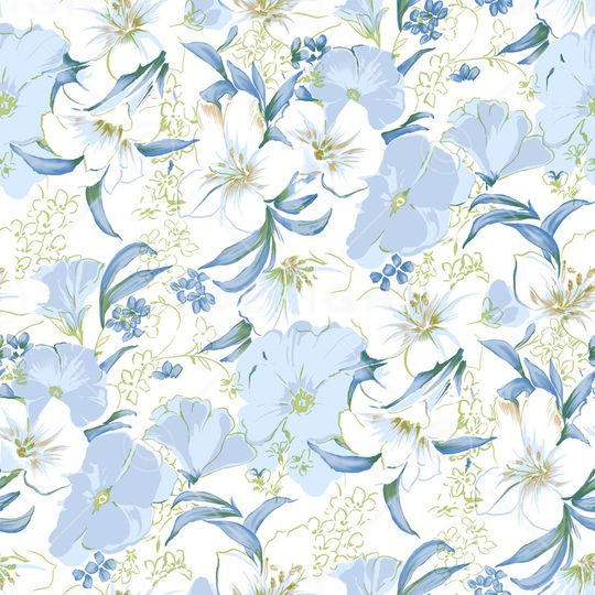 清爽底花卉印花华亿平台图片