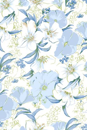 清爽底花卉印花华亿平台图片