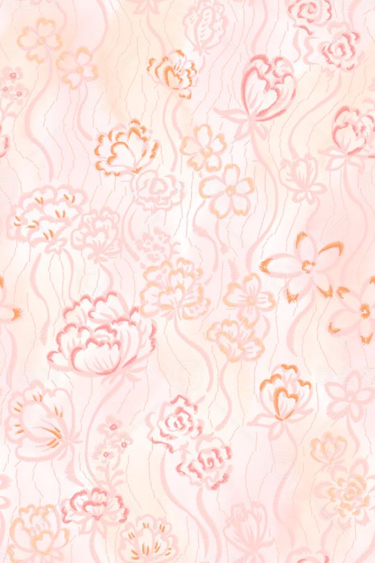 清爽底花卉印花华亿平台图片