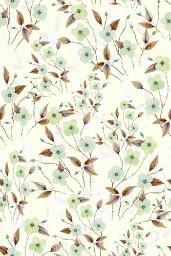 水彩花卉印花华亿平台图片