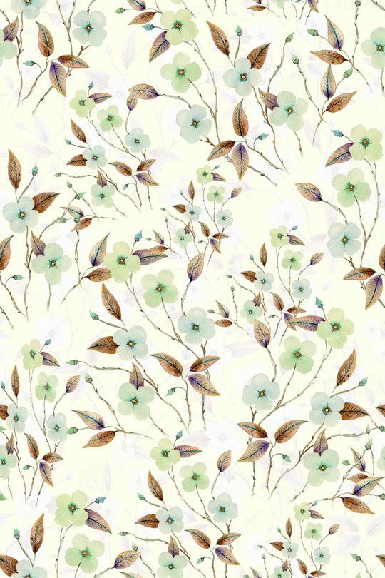 水彩花卉印花华亿平台图片