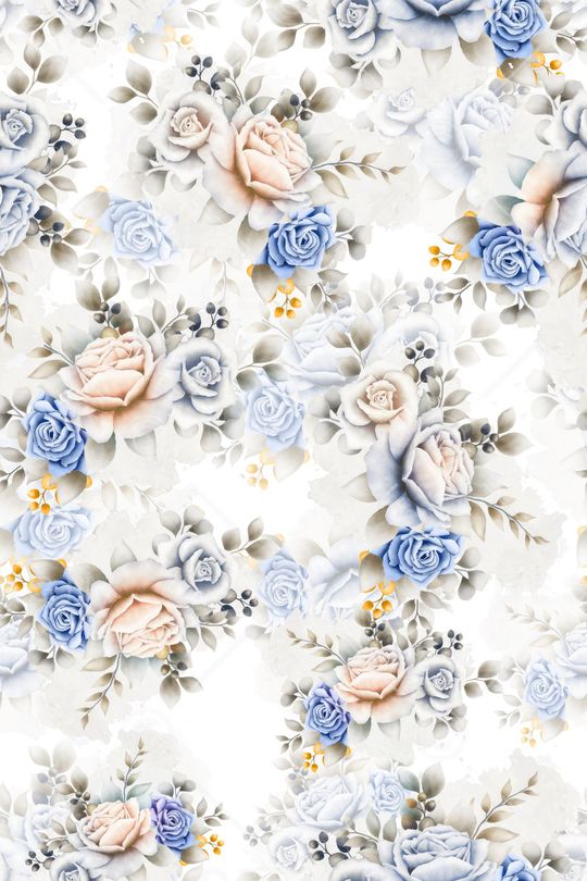 水彩花卉印花华亿平台图片