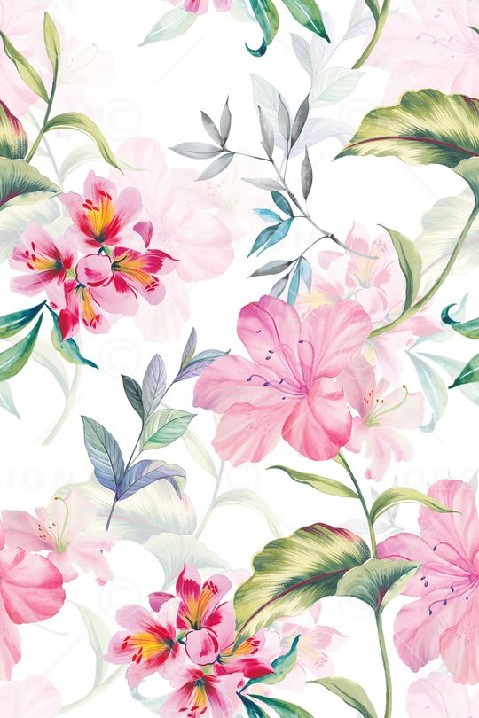 白底花卉印花华亿平台图片