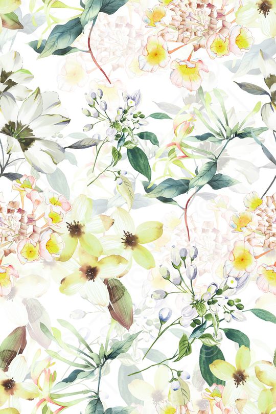 白底花卉印花华亿平台图片