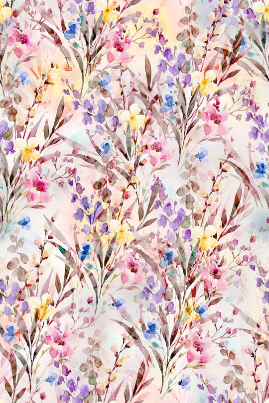 水彩花卉印花华亿平台图片