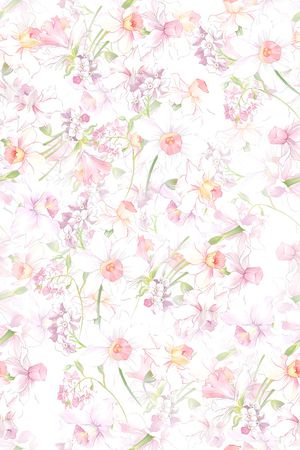 水彩花卉印花华亿平台图片