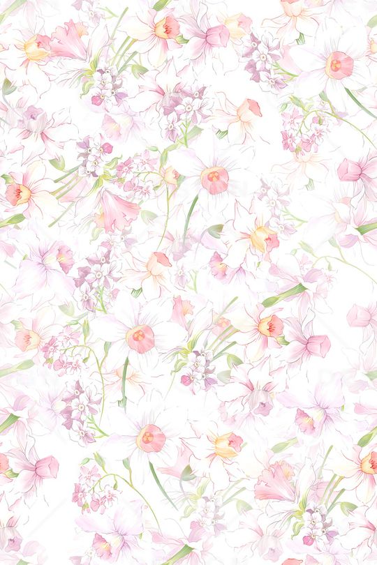 水彩花卉印花华亿平台图片