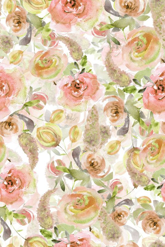 水彩花卉印花华亿平台图片