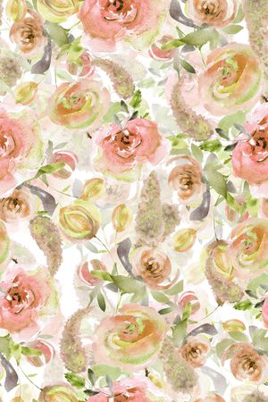 水彩花卉印花华亿平台图片