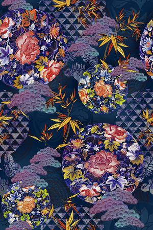 中国风印花华亿平台图片