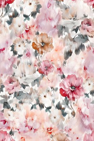 手绘花卉印花华亿平台图片