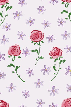 手绘玫瑰印花华亿平台图片