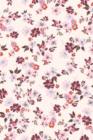 清爽底花卉印花华亿平台图片