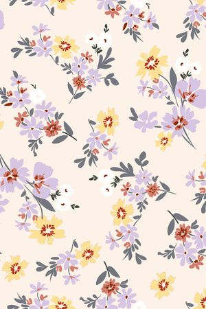 清爽底花卉印花华亿平台图片