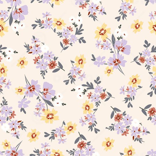 清爽底花卉印花华亿平台图片