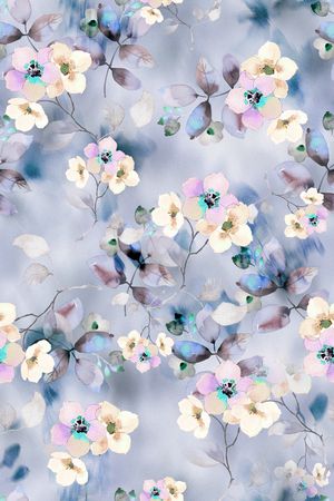 水彩花卉印花华亿平台图片