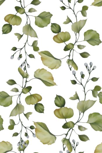 手绘树叶印花华亿平台图片