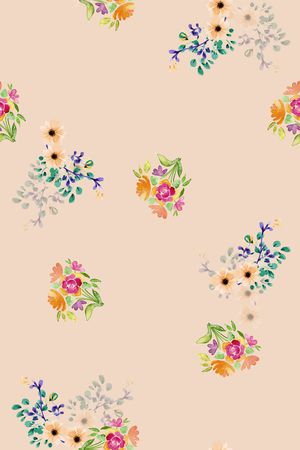 水彩花卉印花华亿平台图片