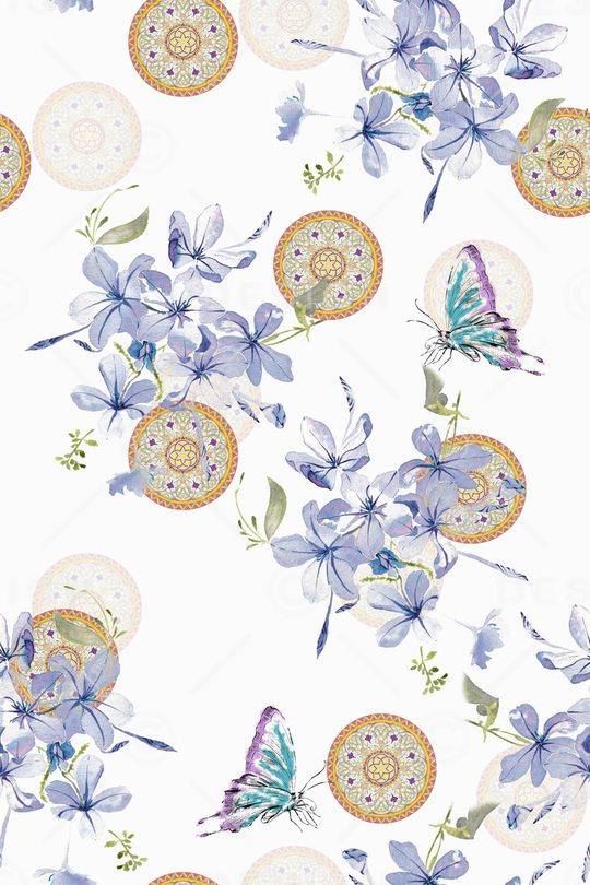 民族纹样印花华亿平台图片