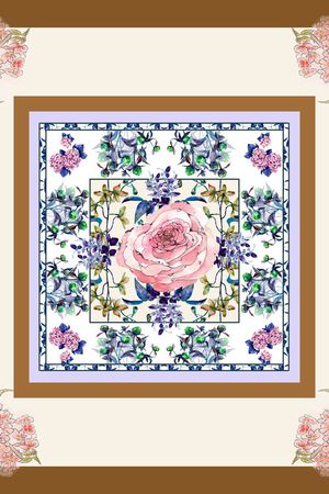 水彩花卉印花华亿平台图片