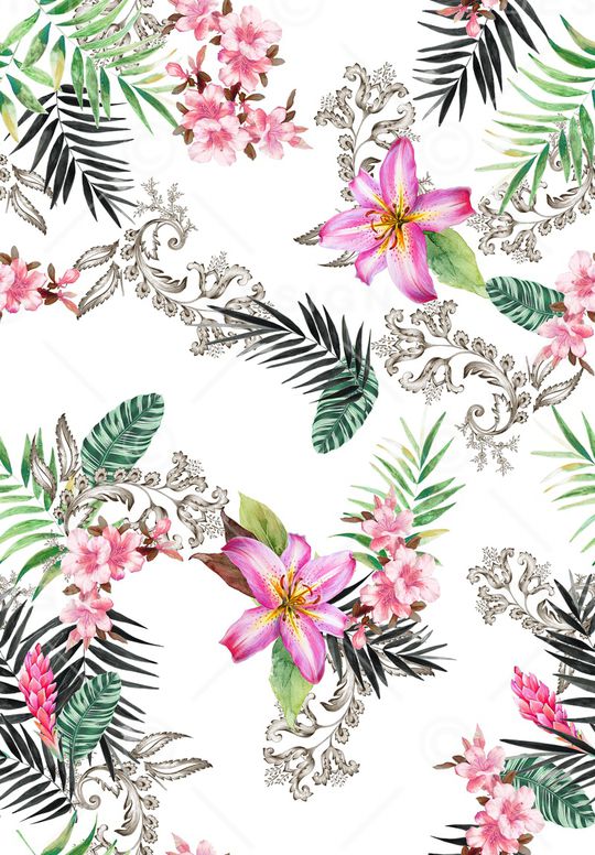 棕榈树印花华亿平台图片